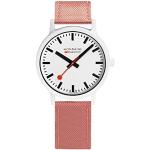 Mondaine Reloj oficial Swiss Railways Essence | Gamuza Blanco/Rosa