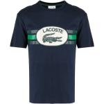 Camisetas estampada azules de algodón rebajadas con logo Lacoste para hombre 
