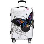 Monzana Maleta rígida Butterfly XL livianas Equipaje de Viaje de 98L con Ruedas 360° Trolley 2 Asas valija Multicolor
