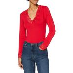 Camisetas rojas de encaje con encaje  manga larga de encaje Morgan talla L para mujer 