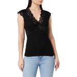 Camisetas negras de encaje con encaje  de encaje Morgan talla XS para mujer 