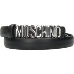 Cinturones negros de cuero con hebilla  con logo MOSCHINO talla M para mujer 