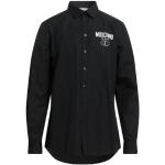 Camisas estampadas negras de algodón manga larga con logo MOSCHINO para hombre 