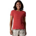 Camisetas deportivas rojas de nailon rebajadas con cuello alto transpirables con rayas Mountain Hardwear talla M para mujer 