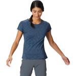 Camisetas deportivas azules de poliester rebajadas transpirables con rayas Mountain Hardwear talla S para mujer 