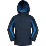 Mountain Warehouse Chaqueta Samson para niños - Puños ajustables, bolsillos, chaqueta con capucha ajustable para niños, costuras termoselladas e impermeables Azul marino 5-6 Años