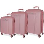Set de maletas rosas de goma con aislante térmico Movom para mujer 