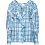 Camisas azules de algodón de manga larga manga larga a cuadros MSGM con lazo talla XS para mujer 