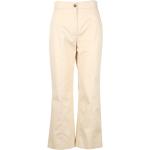 Pantalones beige de cintura alta con logo MSGM talla L para mujer 