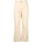 Pantalones beige de cintura alta con logo MSGM talla XS para mujer 