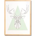 Cuadros sobre lienzo blancos de acrílico minimalista con motivo de ciervo 