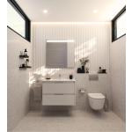 Muebles blancos de madera de baño rebajados Roca de materiales sostenibles 