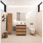 Mueble de baño con lavabo alpine roca nogal 70x45 cm