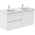 Pack de mueble de baño con lavabo y espejo alfa blanco brillante 120x45 cm