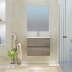 Muebles marrones de madera de baño rebajados de materiales sostenibles 