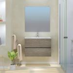 Muebles marrones de madera de baño rebajados de materiales sostenibles 