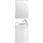 Roca - Mueble de baño (mueble, lavabo y armario espejo) - Serie Mini , Blanco brillo