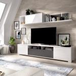 Muebles blancos de madera de salón de materiales sostenibles 