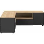 Temahome - Mueble de tv angle Negro y Roble natural 130 x 130