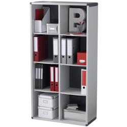 Mueble librería Paperflow con 8 bloques en color gris 155x79x33 cm