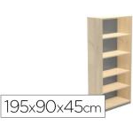 Mueble Rocada Cinco Estantes Serie Store 195X90X45 cm Acabado. Aa01 Haya/Haya