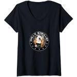 Mujer Bulldog inglés Camiseta Cuello V