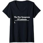 Mujer Camiseta Los cinco síntomas de la pereza Camiseta Cuello V
