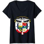 Mujer Escudo de Panamá Camiseta Cuello V