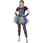 Disfraces multicolor de poliester de esqueleto talla XL para mujer 
