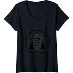 Mujer Guardián de la sabiduría: revelando el búho Illuminati Camiseta Cuello V