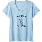 Mujer John Wayne Dios bendiga a los vaqueros Camiseta Cuello V