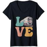 Mujer LOVE Train Trainspotter Trainspotting Modelo Tren Camiseta Cuello V