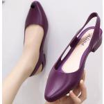 Zapatos destalonados lila de PVC de verano de punta puntiaguda con tacón de 5 a 7cm informales para mujer 