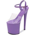 Zapatos lila de caucho con plataforma con tacón más de 9cm talla 41 para mujer 
