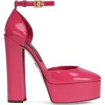 Zapatos rosas de cuero con plataforma con logo Dolce & Gabbana talla 41 para mujer 