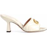 Sandalias blancas de cuero de cuero con logo Gucci Marmont talla 37 para mujer 
