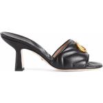 Sandalias negras de cuero de cuero acolchadas Gucci Marmont talla 40,5 