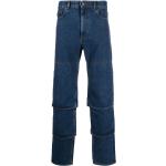 Jeans orgánicos azules de algodón de corte recto con logo talla 7XL de materiales sostenibles para mujer 