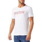 Camisetas blancas de manga corta tallas grandes con cuello redondo con logo Mustang talla 6XL para hombre 