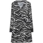 Vestidos negros de poliester de manga larga rebajados manga larga con escote V zebra TWIN-SET talla XL para mujer 