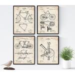 Nacnic - Pack 4 Láminas con Patentes de Bicicleta