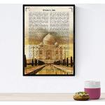 Pósters de cartón de famosos con motivo de Taj Mahal tamaño A4 