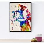 Nacnic Poster imagen de Janis Joplin. Posters con diseño acuarela de famosos, actores, músicos, y personajes conocidos. Tamaño A4