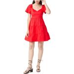 Vestidos cortos rojos de tul rebajados de carácter romántico Naf Naf fruncido talla L para mujer 