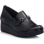 nak Mocasines simples de las señoras - Cómodo y elegante Deslizarse en los zapatos para caminar - Zapatos de cuero genuino para las mujeres, Negro , 37 EU
