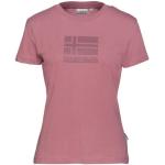 Camisetas rosa pastel de algodón de manga corta manga corta con cuello redondo de punto Napapijri talla XXS para mujer 