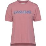 Camisetas rosa pastel de algodón de manga corta manga corta con cuello redondo de punto Napapijri talla XS para mujer 