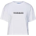 Camisetas blancas de algodón de manga corta manga corta con cuello redondo de punto Napapijri talla XL para mujer 