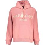 Sudaderas rosas de algodón con capucha rebajadas manga larga con logo Napapijri talla S para mujer 