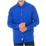 Camisas azules de lino de lino  rebajadas Napapijri para hombre 